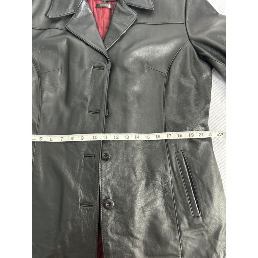🔥Wilsons Leather, Black, gorgeous ruby lining, Button-Front Jacket - Picture 4 of 12